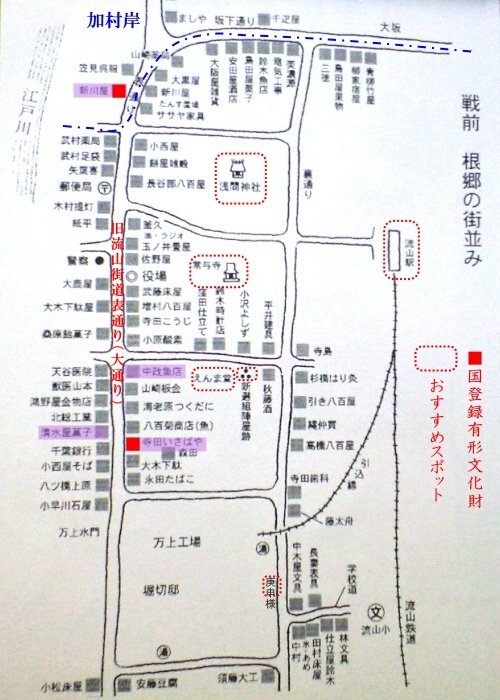 戦前の流山本町(根郷)の街並み