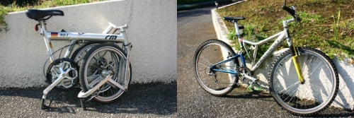 折り畳み自転車とマウンテンバイク