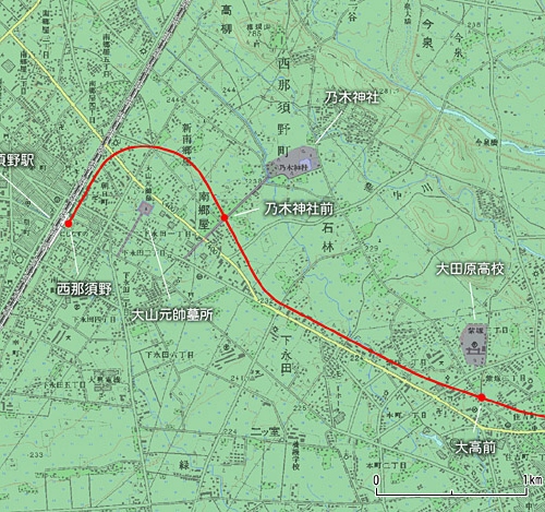 東野鉄道廃線跡地図