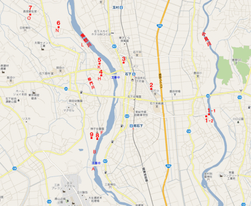 石下駅周辺の将門史跡