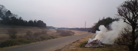 焚き火に近づく